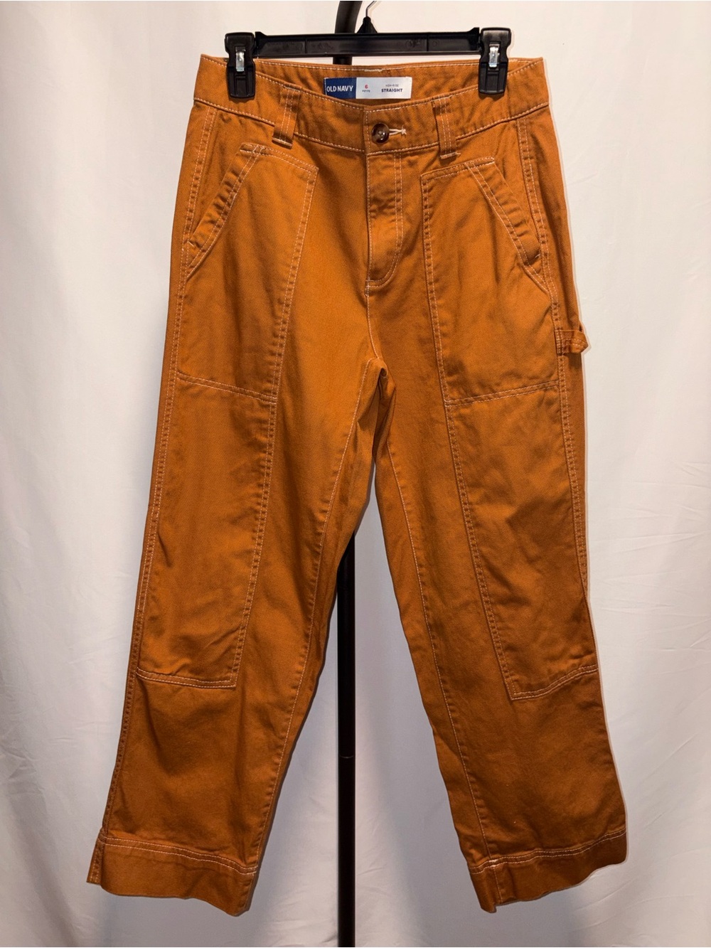 Old Navy Women’s Orange Cargo Carpenter Pants
